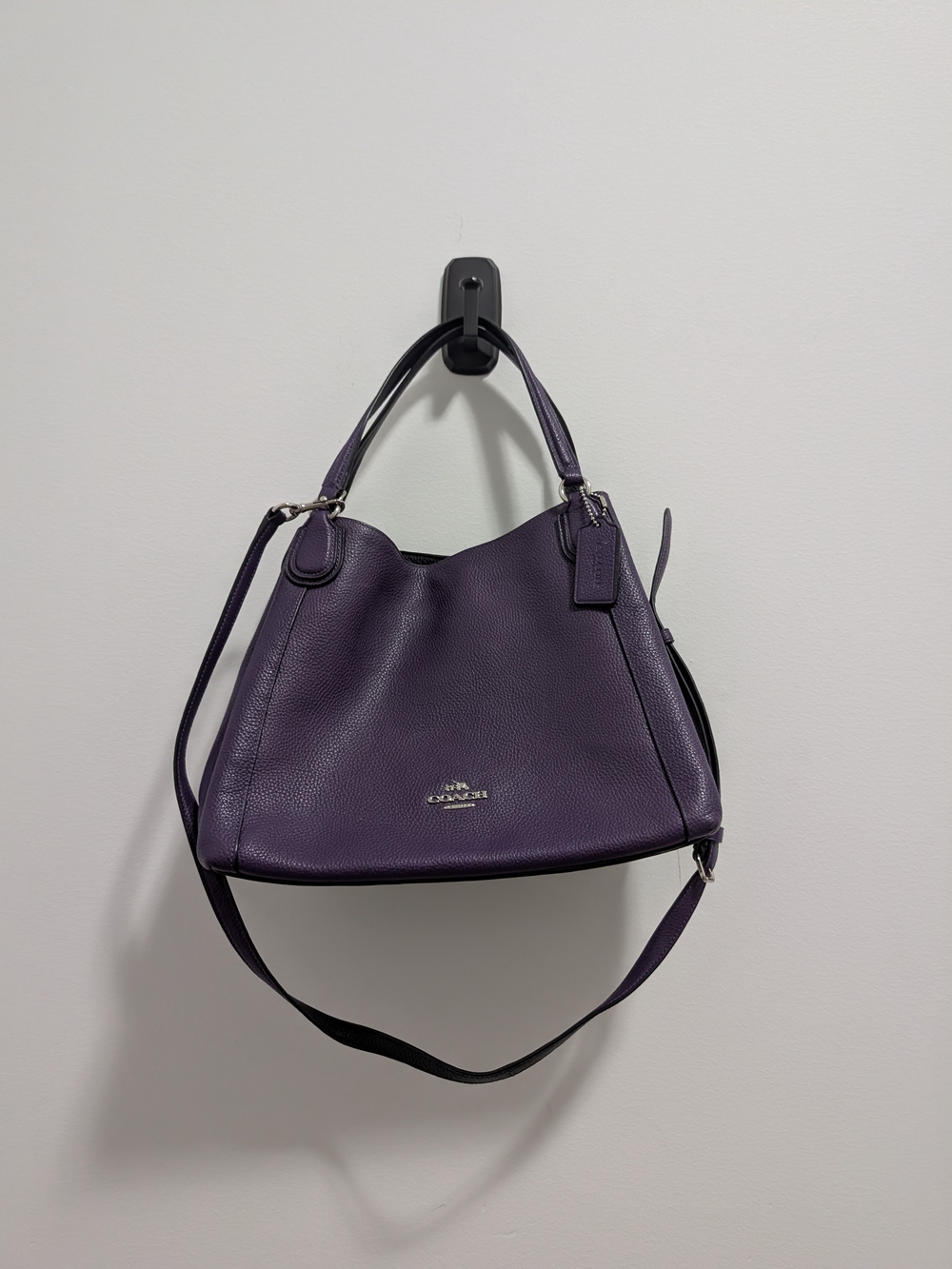Coach Pebbled Leather Purple Hobo Bag
